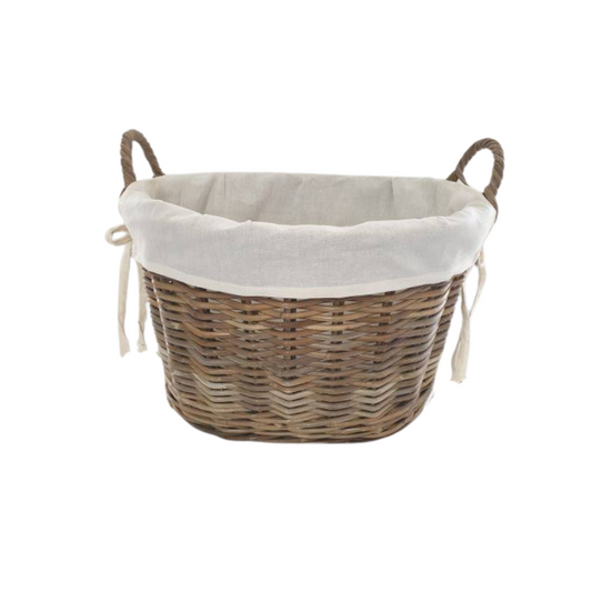 Lined Oval Washing Basket